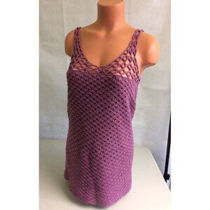 Purple Boho Top Sleeveless Womens Medium